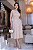 Vestido Midi bordado com cinto e bolso Bege - Imagem 6