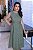 Vestido Midi bordado com cinto e bolso Verde - Imagem 3