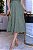 Vestido Midi bordado com cinto e bolso Verde - Imagem 5