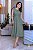 Vestido Midi bordado com cinto e bolso Verde - Imagem 6