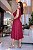 Vestido Midi bordado com cinto e bolso Marsala - Imagem 2