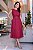 Vestido Midi bordado com cinto e bolso Marsala - Imagem 1