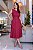 Vestido Midi bordado com cinto e bolso Marsala - Imagem 6