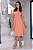 Vestido evasê manga curta Salmão - Imagem 6