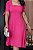 Vestido evasê manga curta Rosa Pink - Imagem 5