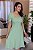 Vestido evasê manga curta Verde Menta - Imagem 3
