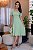 Vestido evasê manga curta Verde Menta - Imagem 6