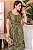 Vestido Midi bordado Floral Verde Folha - Imagem 3