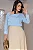 Camisa Feminina Azul Manga 7/8 com Botões Fake - Imagem 1
