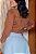 Camisa Feminina Marrom Manga 7/8 com Botões Fake - Imagem 3