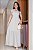 Vestido longo listrado com botoes Marrom - Imagem 6