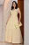 Vestido longo listrado com botoes Amarelo - Imagem 1