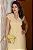 Vestido longo listrado com botoes Amarelo - Imagem 3