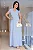 Vestido longo listrado com botoes Azul - Imagem 1