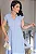 Vestido longo listrado com botoes Azul - Imagem 3
