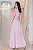 Vestido longo listrado com botoes Fucsia - Imagem 2