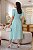 Vestido midi com lapela lateral e botes encapado Verde menta - Imagem 2