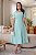 Vestido midi com lapela lateral e botes encapado Verde menta - Imagem 1