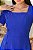 Vestido midi com lapela lateral e botes encapado Azul Royal - Imagem 4