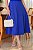 Vestido midi com lapela lateral e botes encapado Azul Royal - Imagem 5