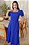 Vestido midi com lapela lateral e botes encapado Azul Royal - Imagem 3