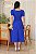 Vestido midi com lapela lateral e botes encapado Azul Royal - Imagem 2