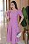 Vestido midi com lapela lateral e botes encapado Lavanda - Imagem 3