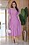 Vestido midi com lapela lateral e botes encapado Lavanda - Imagem 1