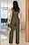 Conjunto com calça reta e blusa acinturada verde militar - Imagem 2