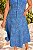 Vestido evasé cavado com botões frontal azul jeans - Imagem 5