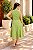 Vestido evasé cavado com botões frontal verde pistache - Imagem 2