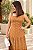 Vestido longuete decote quadrado poá caramelo - Imagem 4