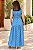 Vestido longuete decote quadrado poá Azul jeans - Imagem 2