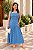 Vestido longuete decote quadrado poá Azul jeans - Imagem 5