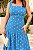 Vestido longuete decote quadrado poá Azul jeans - Imagem 3