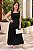 Vestido longuete decote quadrado poá Preto - Imagem 1