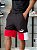 SHORTS PUMA MOLETOM PRETO/VERMELHO/BRANCO - Imagem 3