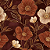 M044 - Matelassê Flores Marrons - Imagem 1