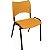 Cadeira ISO empilhável preta assento encosto laranja - Imagem 1