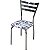 Cadeira para restaurante DO 447A cromada assento floral branco - Imagem 1
