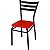 Cadeira de restaurante com reforço preta assento vermelho - Imagem 1