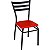 Cadeira de restaurante com reforço preta assento vermelho - Imagem 2