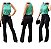 Calça flare feminina malha crepe com 2 bolsos atrás com alça circular. - Imagem 3