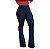 Calça flare feminina malha crepe com 2 bolsos atrás com alça circular. - Imagem 1