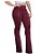 Calça flare feminina malha crepe com 2 bolsos atrás com alça circular. - Imagem 2