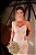 Vestido Midi Tubinho Rendado Branco com Forro Nude det. Alça Flexível - Imagem 2