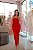 Conjunto Midi Renda Guipir Vermelho Blusa alça fina e saia Mod Justa - Imagem 1
