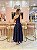 Vestido Midi Rendado Azul marinho com Maxi flor - Imagem 2