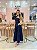 Vestido Midi Rendado Azul marinho com Maxi flor - Imagem 4
