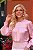 Conjunto Curto de Blusa Acetinada e Saia Curta Bordado Vogue - Imagem 2